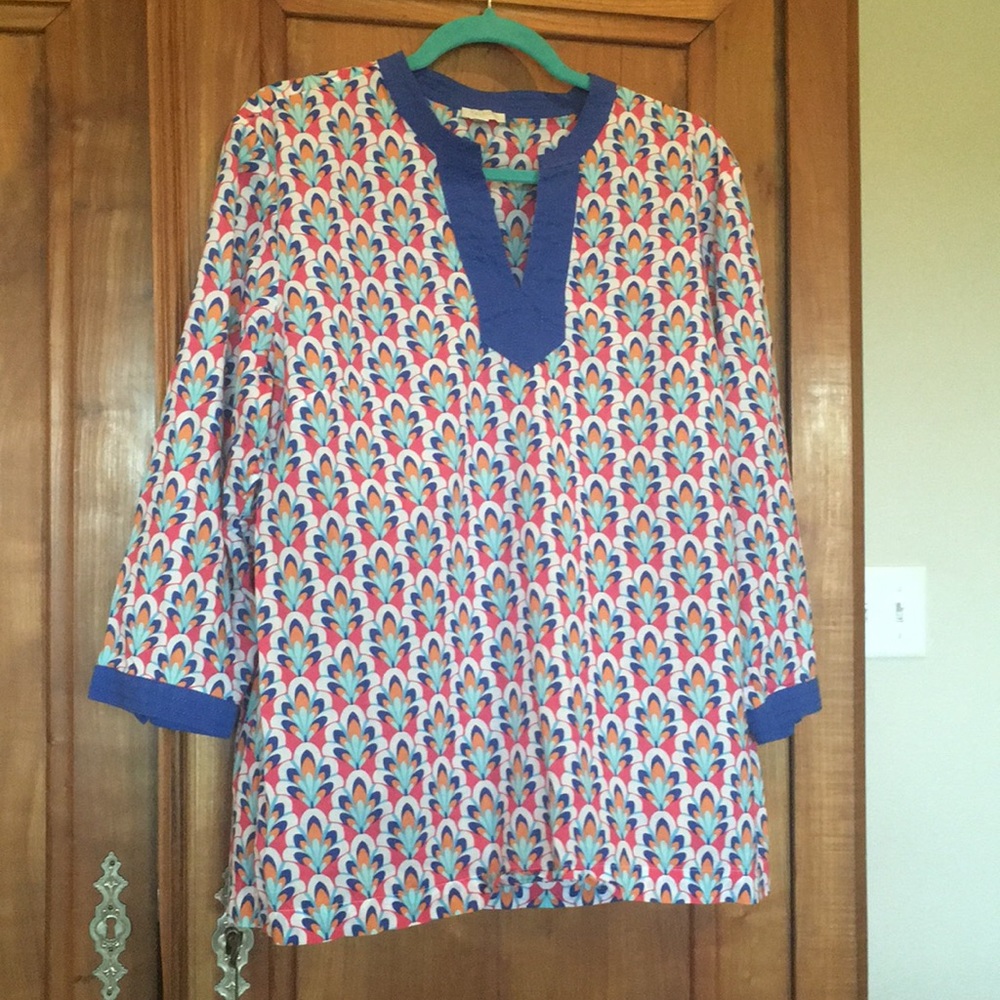 Talbots 3/4 sleeve, colorful Tunic